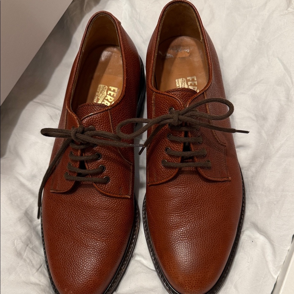 Salvatore Ferragamo Men's Rich Brown Oxfords: Sz 11